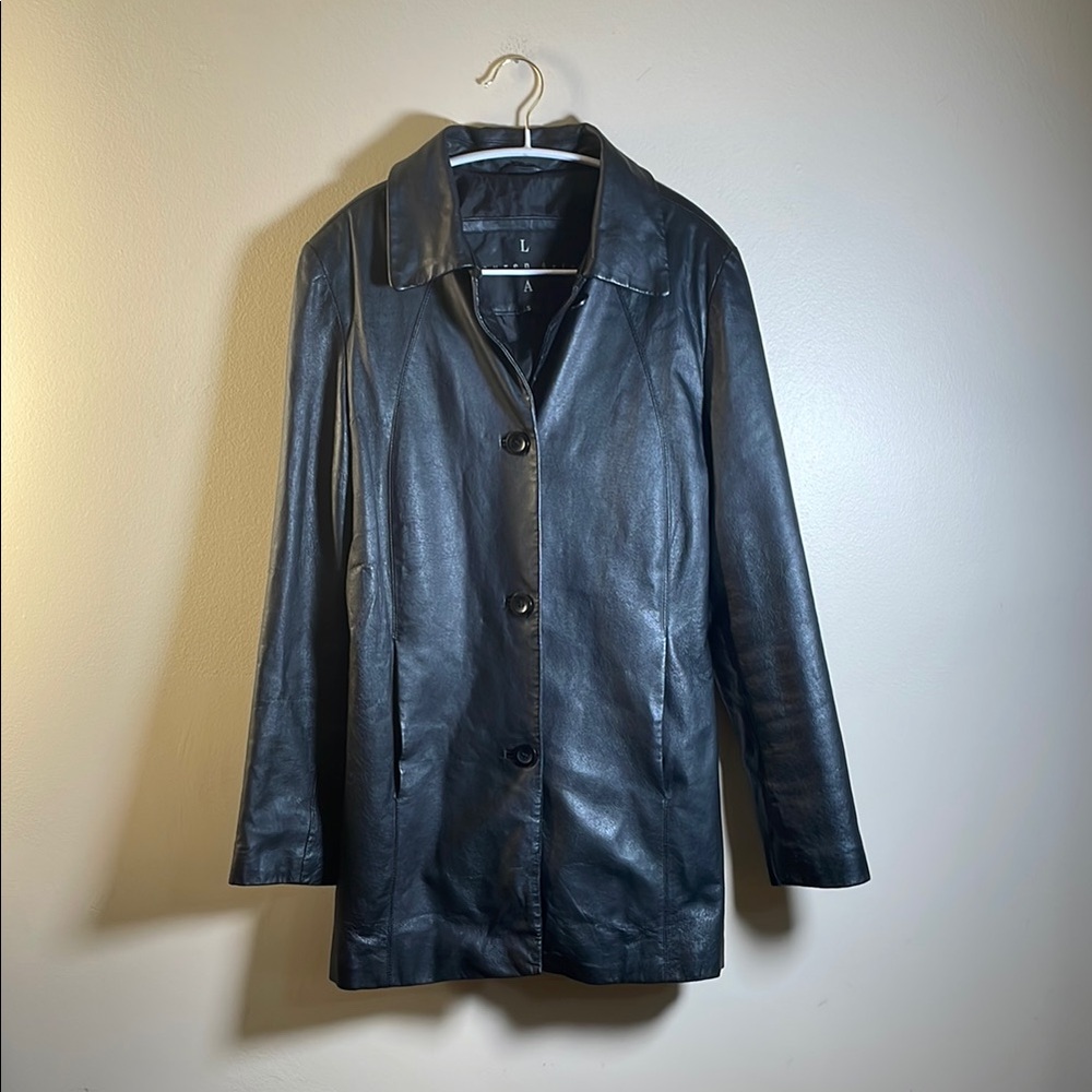 Lauren Ariel 100% Leather Chic Black Jacket